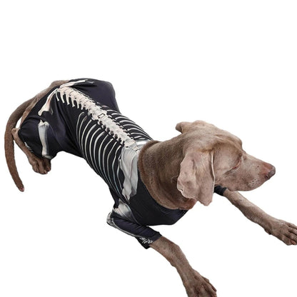 Pet Suit 4leg Hoody Shirt Pullover Outfit Large Dog Halloween Skeleton Costume