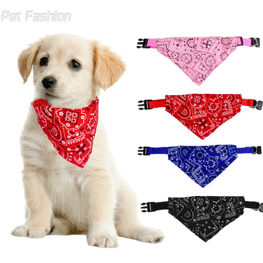 Pet Dog Neck Scarf Puppy Cat Dog Collar Bandana Collar Scarf with Leather Collar Accessories Adjustable Pet Puppy Cat Scarf