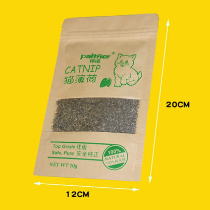 Premium Catnip for Cats 100% Natural Cat Nip Bulk 10g Catmint Menthol Flavor Non-toxic Healthy Cat Treats Accessories for Cats