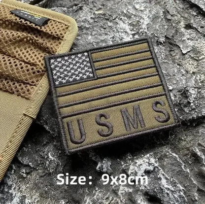 US Marshal Embroidery Hook and Loop Cloth Stickers Eagle Morale Badge Tactical Backpack Patches Vest Armband Chest Patch