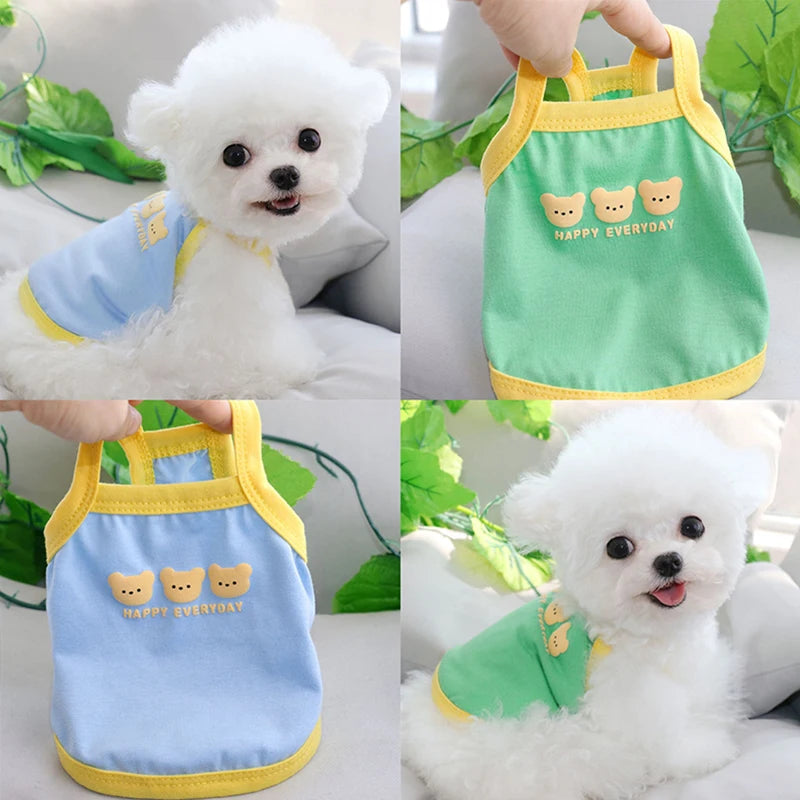 Pet Cartoon Suspenders Breathable Vest Puppy Soft Clothes Poodle Summer Pullover Cool Dog Clothes Pet Dog Clothes