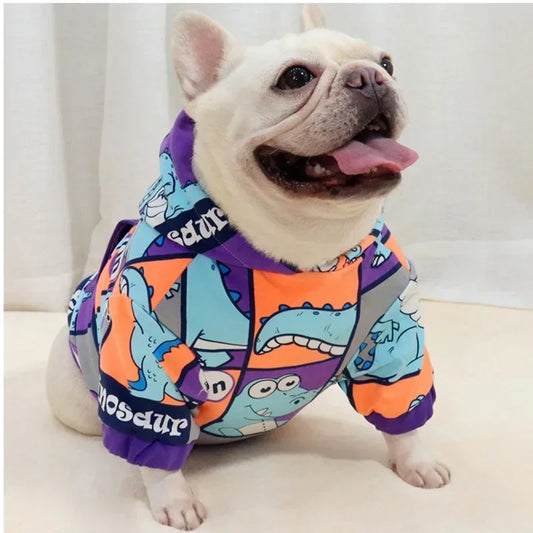 Dinosaur Small Dog Clothes hooded Puppy Outfits Pug Corgi Teddy fat dog Clothing thickening Frenchie Clothes French Bulldog