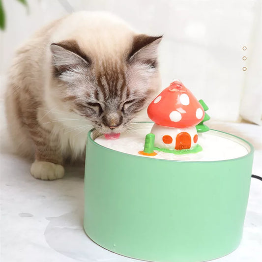 Fountain For Cat Water Ceramic Filter Pet Mushroom Auto Drinking Electric Dispenser Feeder Kitten Drinkers Bowl Pump USB Charge