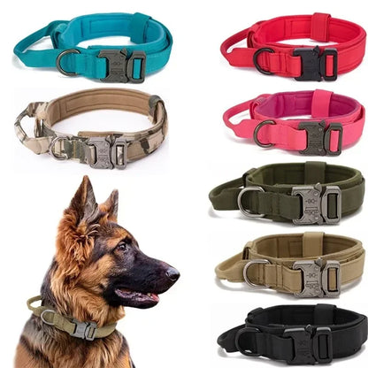 Durable Tactical Dog Collar Leash Military Heavy Duty For Medium Large Dogs Collars German Shepherd Walking Training Accessories