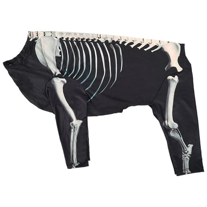 Pet Suit 4leg Hoody Shirt Pullover Outfit Large Dog Halloween Skeleton Costume