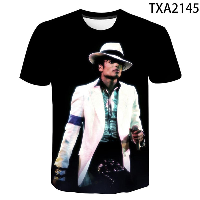 2024 klassische Michael Jackson Men'S 3d Gedruckt T-Shirt Unisex Hip Hop Streetwear Sommer Casual Top Pop Musik König Muster