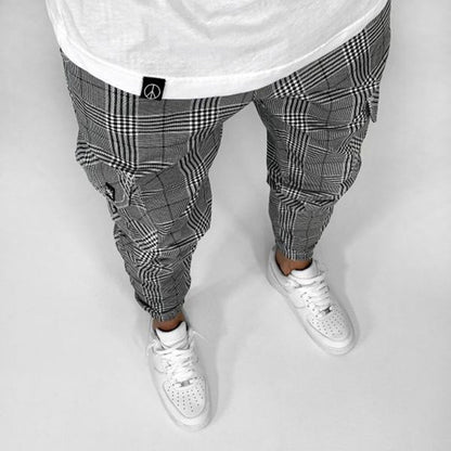 Men's Casual Plaid Pants 2021 Autumn Joggers Men Casual Camouflage Checked Pants Male Quality Comfortable Striped Trousers