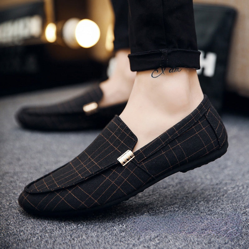 Men Shoes Loafers Breathable Canvas